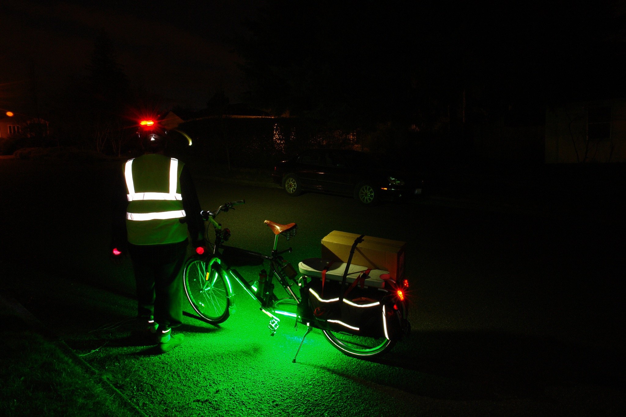 Lights and reflectors on Bike